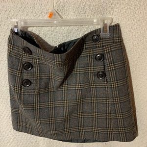 GAP Plaid Button Skirt